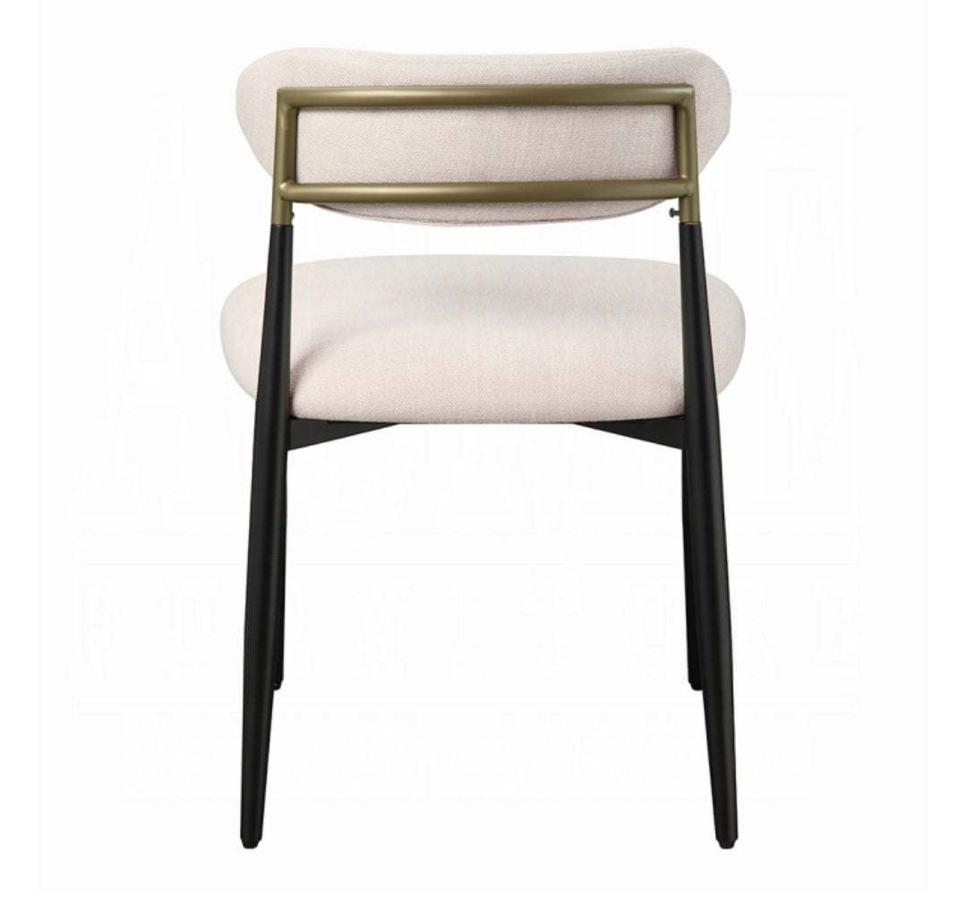 Gorgeous upholstered Arhaus Jagger Armless Dupe dining