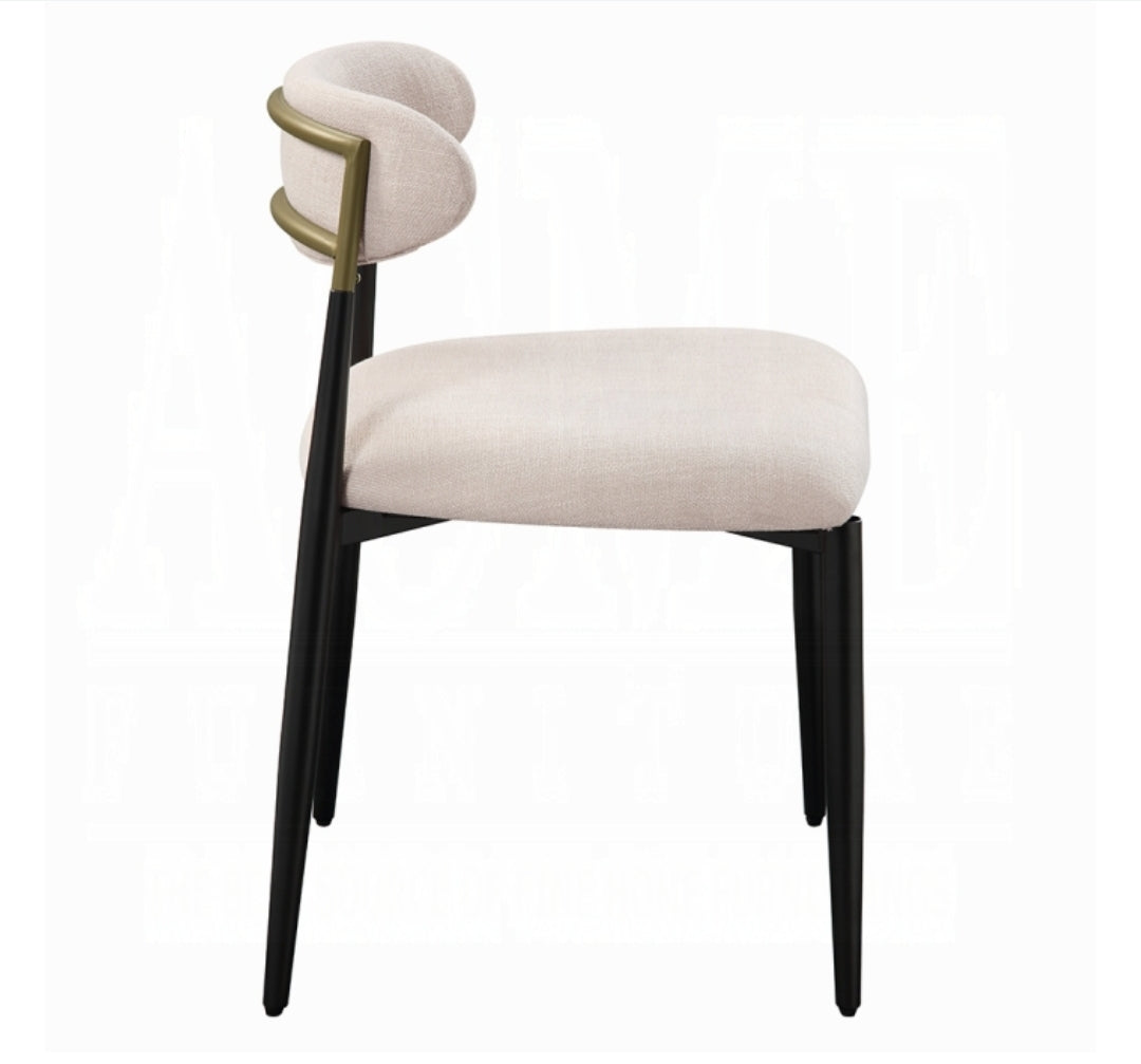 Gorgeous upholstered Arhaus Jagger Armless Dupe dining