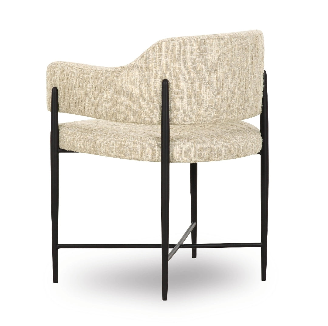 Sezanne Cream Textured Performance Boucle Dining Chair
