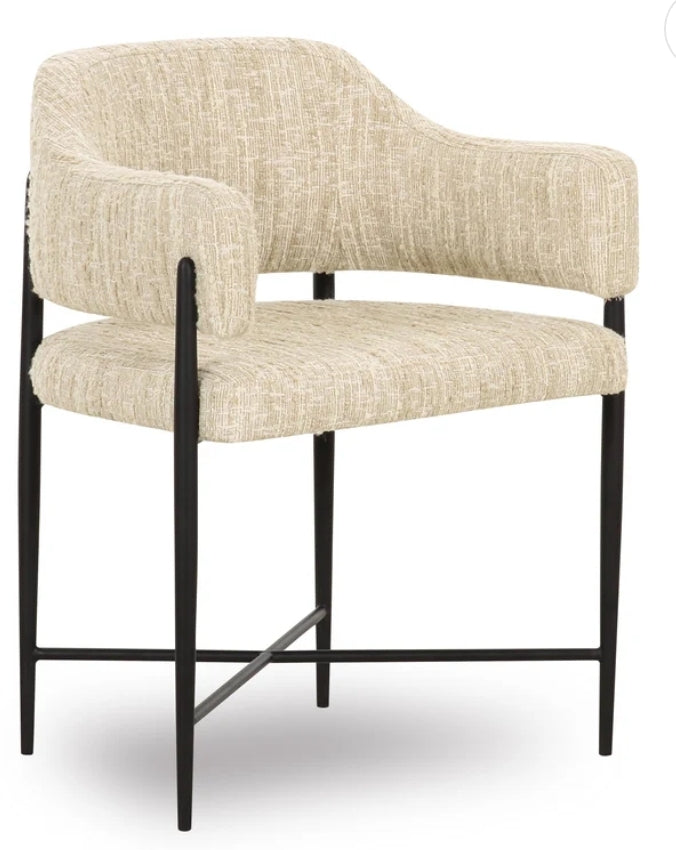 Sezanne Cream Textured Performance Boucle Dining Chair