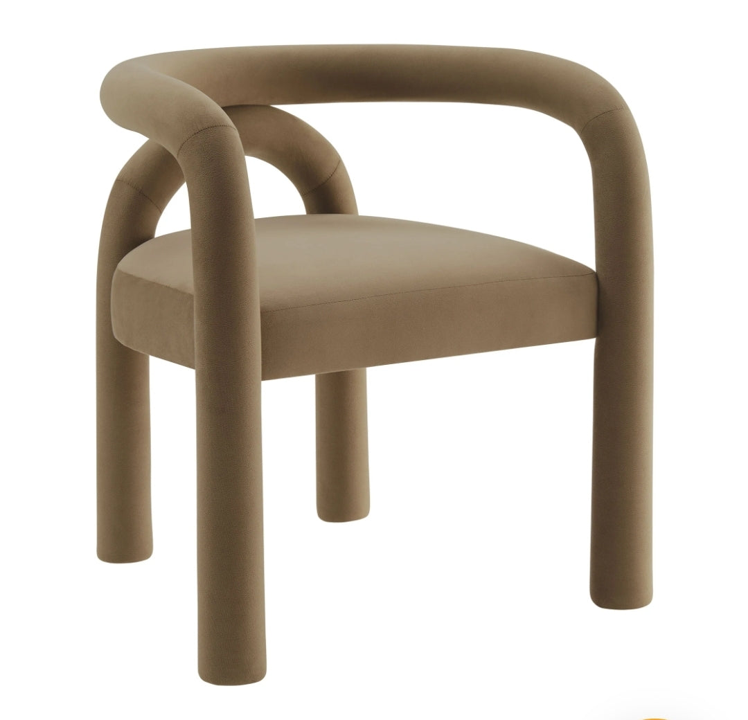 🔥Brand New Post ModernPerformance Velvet Dining Chair *Ivory & Taupe available