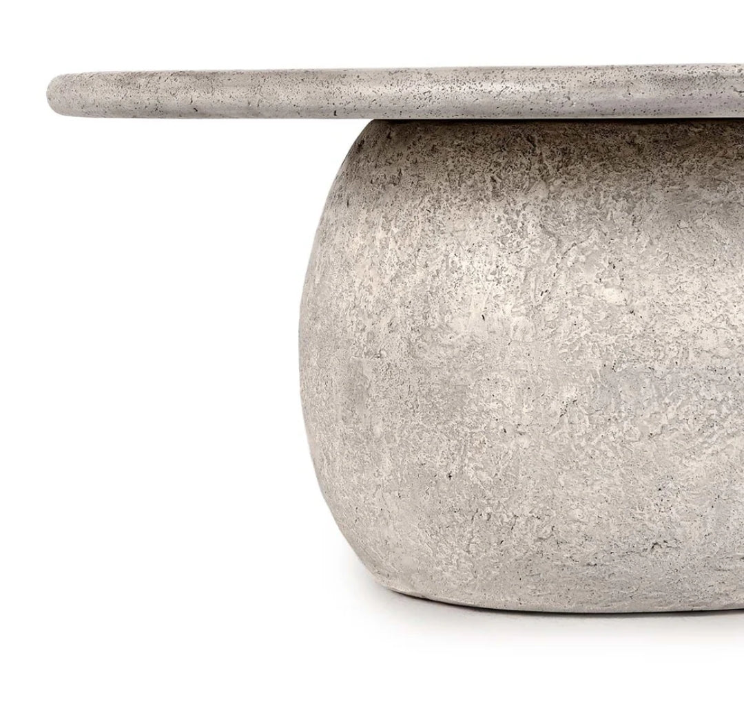 Brand New 42" Sculptural Indoor/ Outdoor irregular shaped Concrete Coffee Table