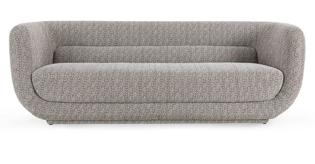Brand New 93" Soft curved Sofa with tuxedo arms upholstered in performance fabric - brick color