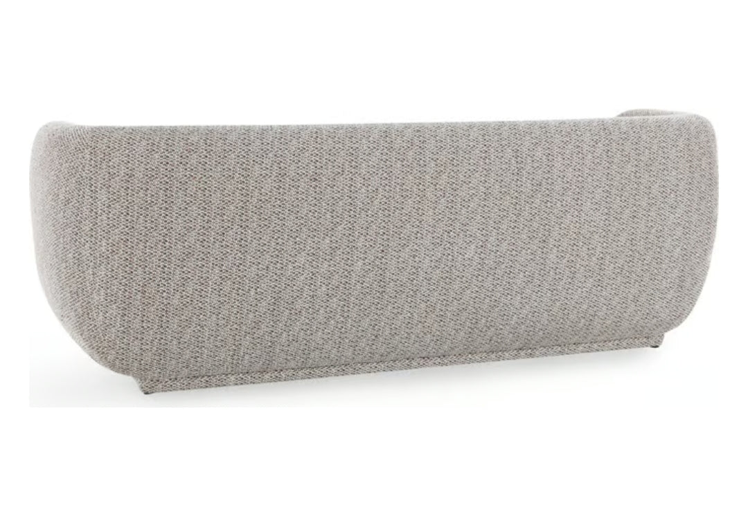Brand New 93" Soft curved Sofa with tuxedo arms upholstered in performance fabric - brick color