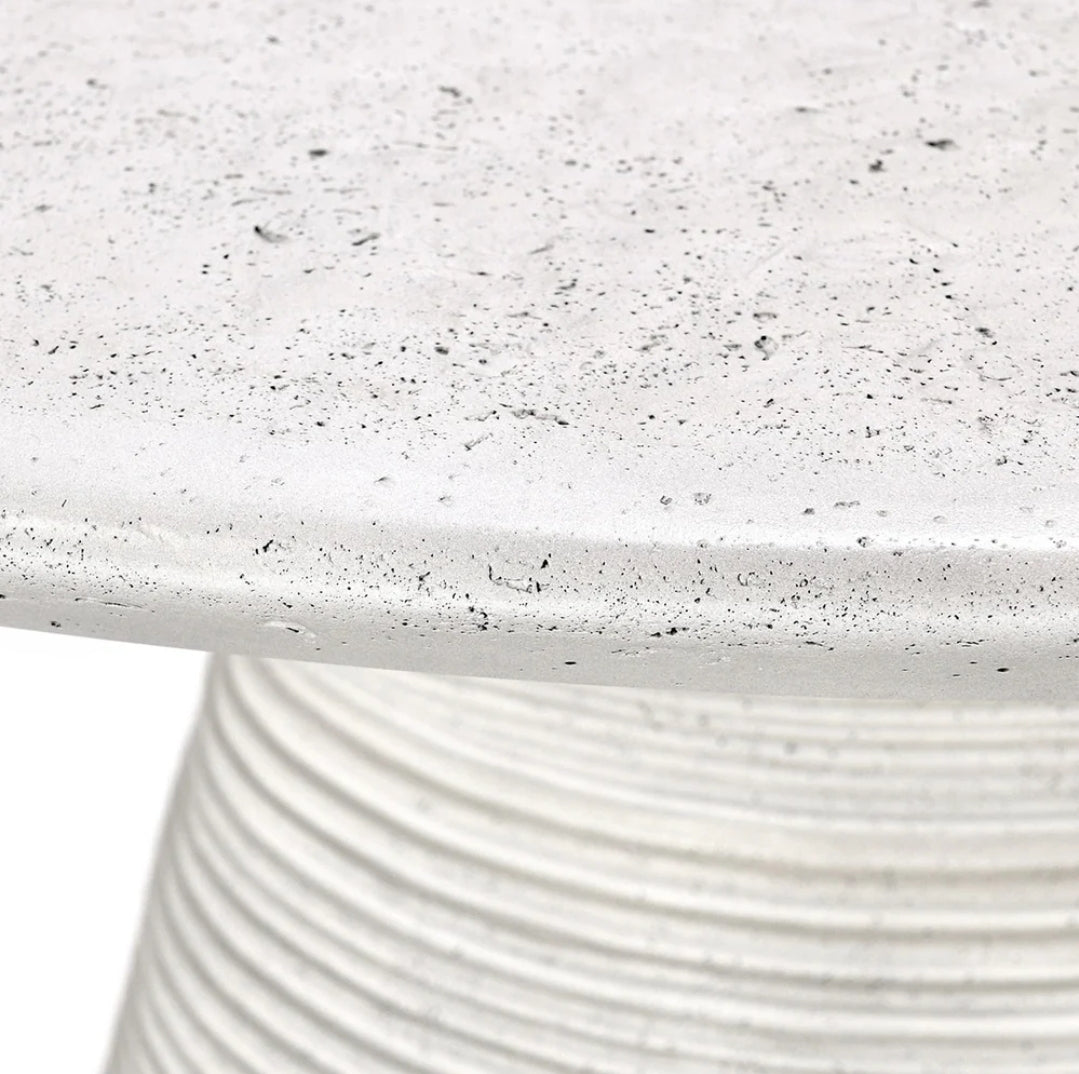 47" Outdoor/ indoor Round reinforced white concrete Dining Table