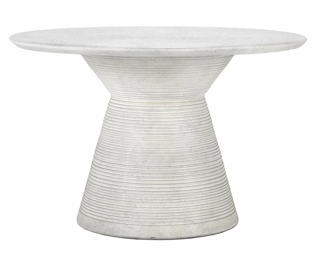 47" Outdoor/ indoor Round reinforced white concrete Dining Table