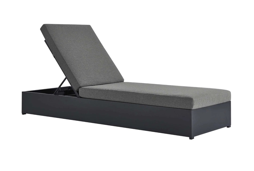 Lamod Aluminum Chaise Lounge Chair in Charcoal cushions