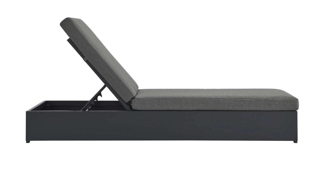 Lamod Aluminum Chaise Lounge Chair in Charcoal cushions