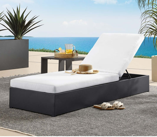 Lamod Aluminum Chaise Lounge Chair in white cushions