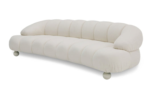 4-Seater contemporary White Fabric Sofa