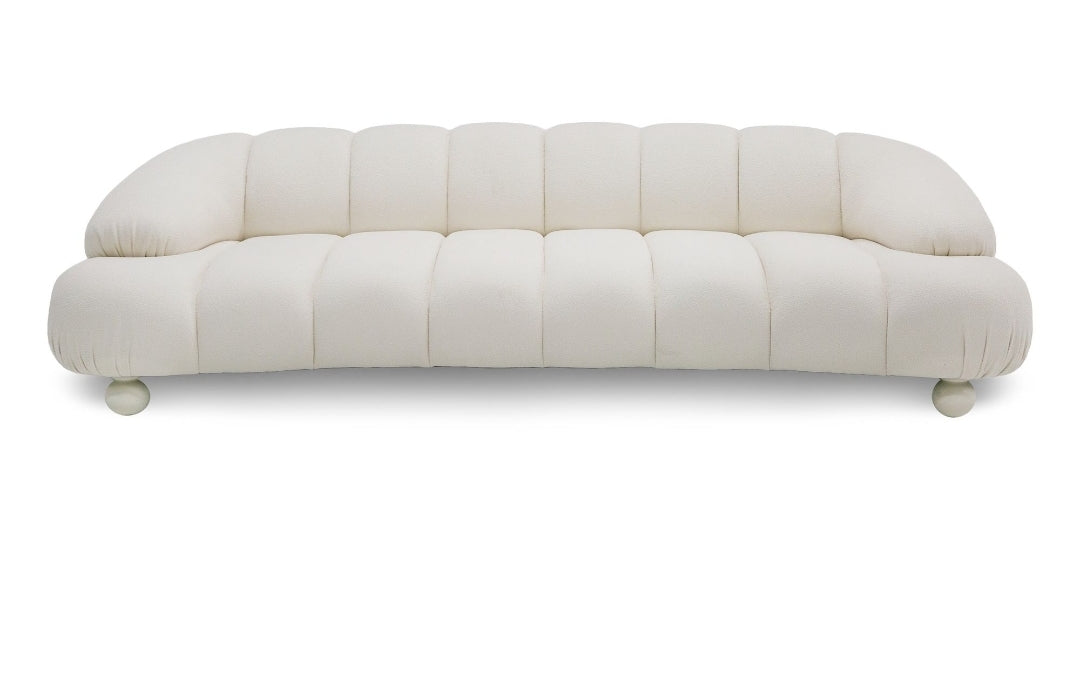 4-Seater contemporary White Fabric Sofa