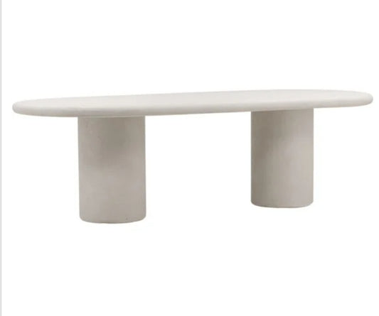 Brand New 102" White Dove Concrete Outdoor Dining Table