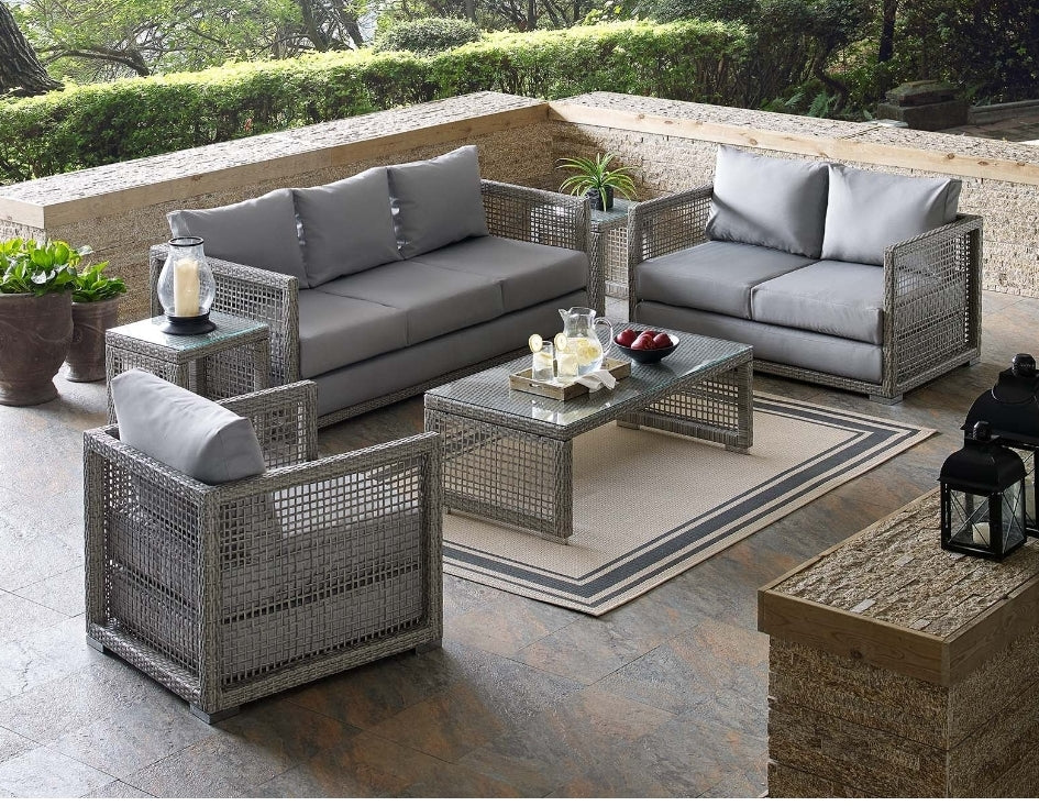 Cozymel Rattan Collection - Gray cushions