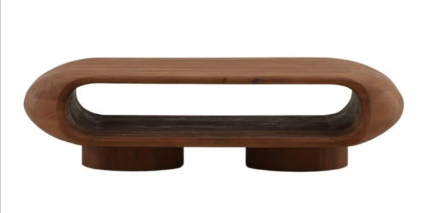 Gorgeous 58" Unique coffee table crafted in solid wood