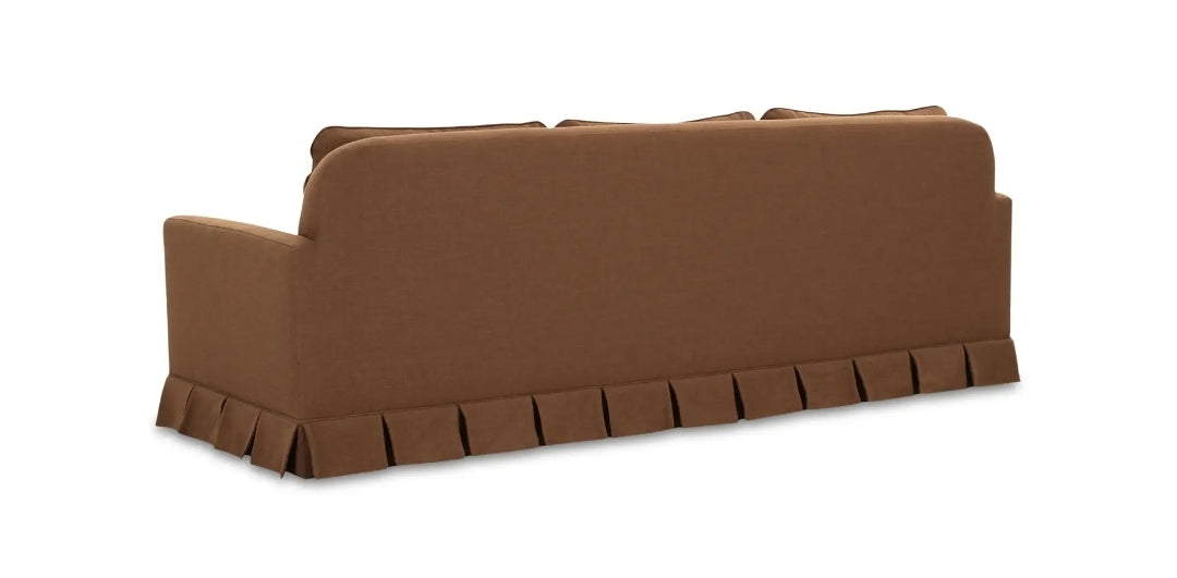 98" Pleated Slipcovered Chocolate Terracotta performance Weave Sofa by Moe's