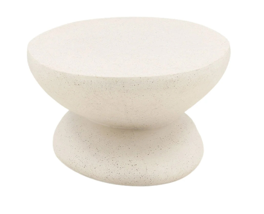 Ivory Concrete Terrazzo Oval Coffee Table