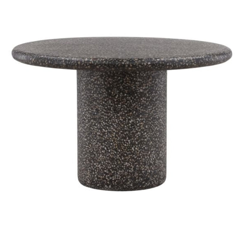 48" Black Concrete Terrazo circular dining table