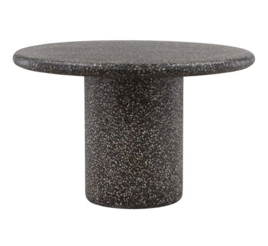 48" Black Concrete Terrazo circular dining table