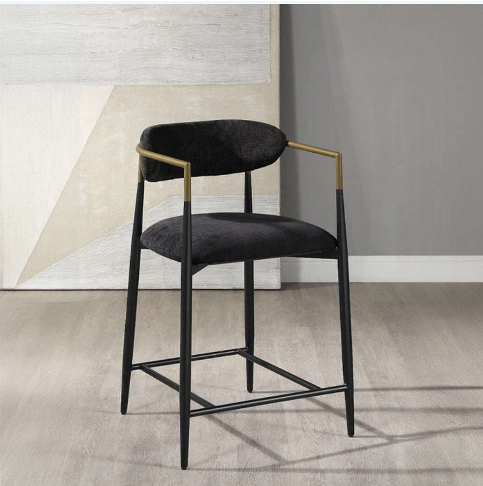 Jag Black performance Chenille Counter Stool
