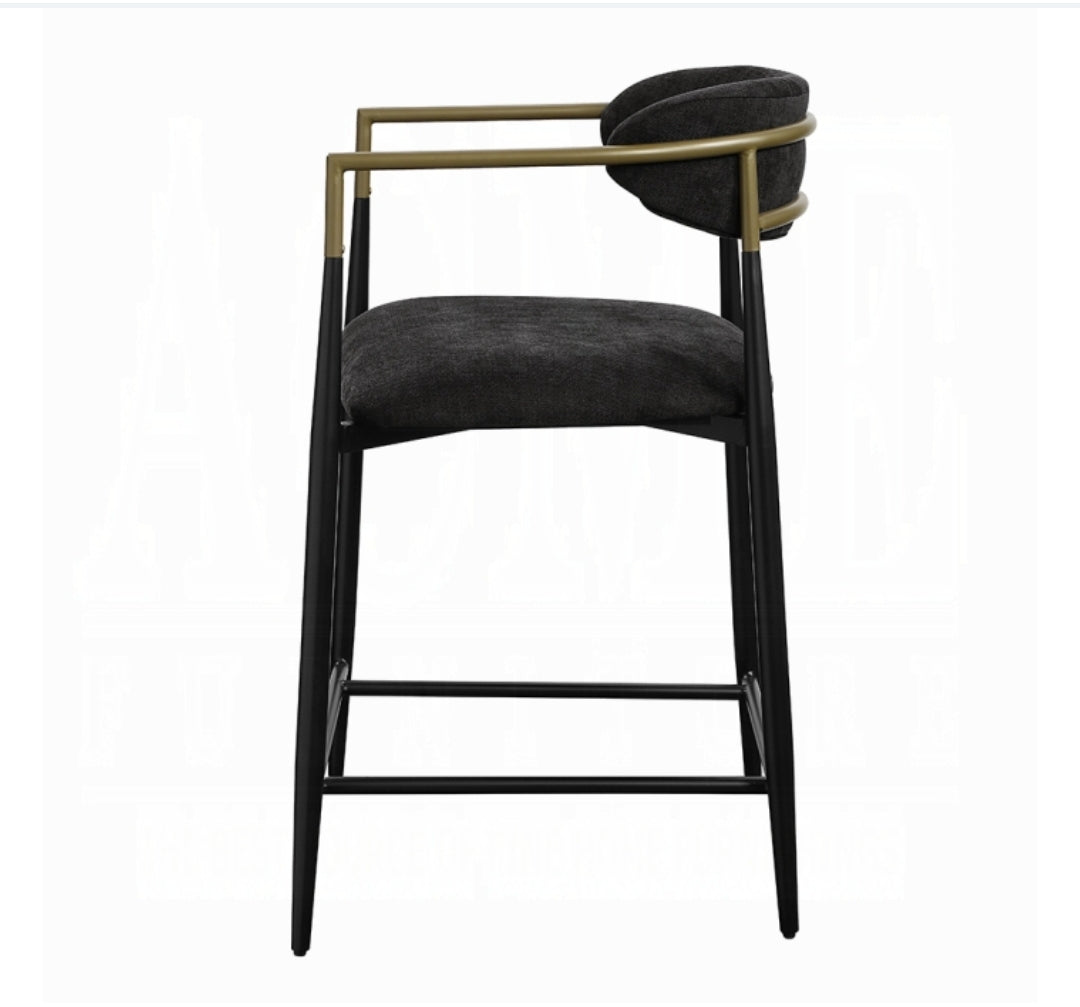 Jag Black performance Chenille Counter Stool