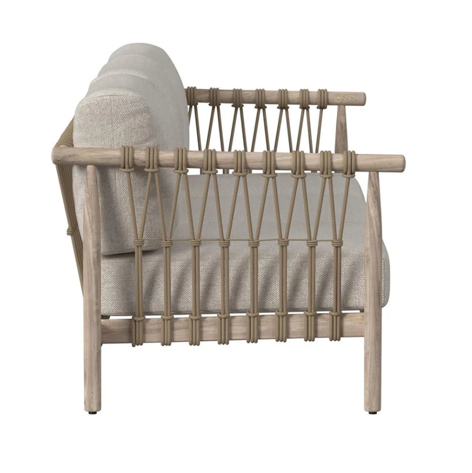 Ibiza Teak Sofa with Rope and Olefin cushions