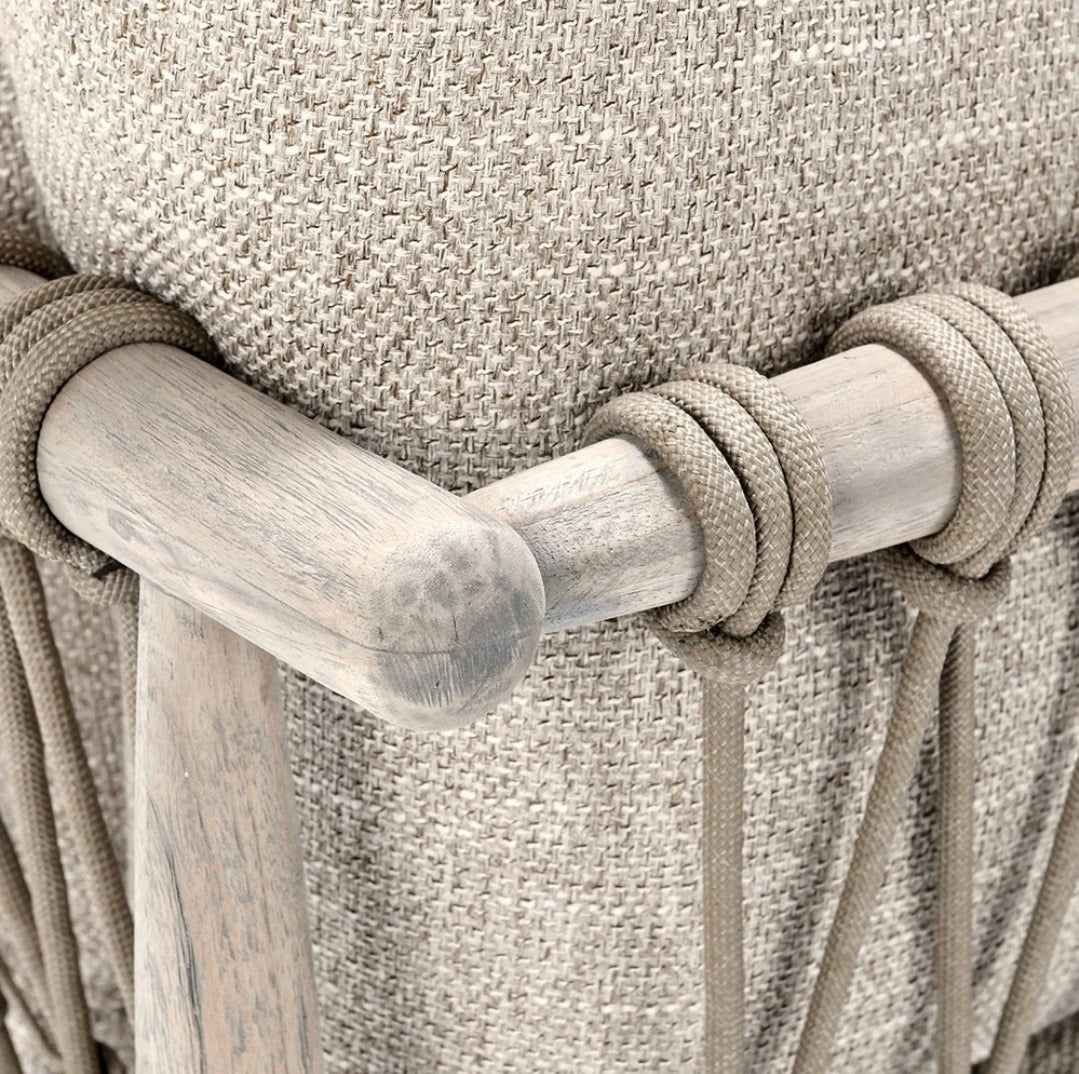 Ibiza Teak Sofa with Rope and Olefin cushions