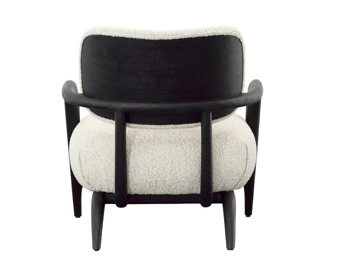 Vindi Black oak accent chair with performance upholstery