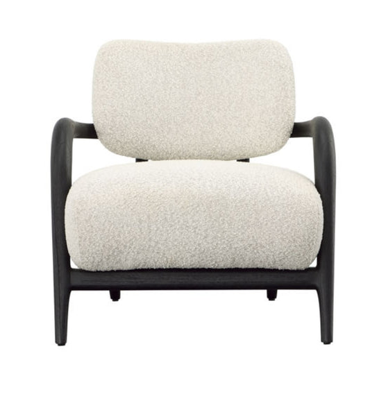 Vindi Black oak accent chair with performance upholstery