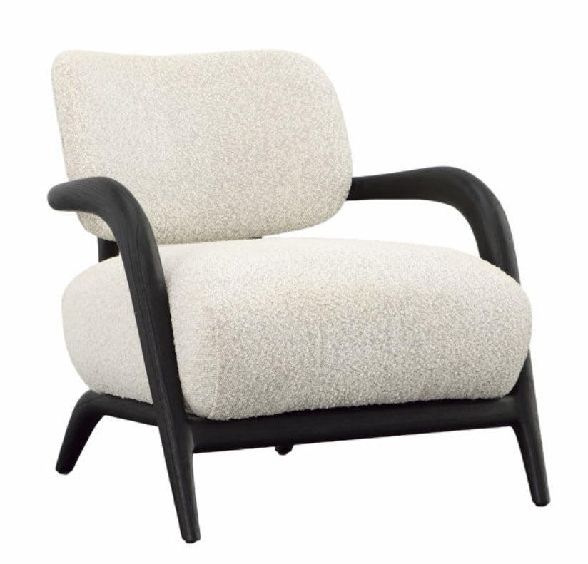Vindi Black oak accent chair with performance upholstery