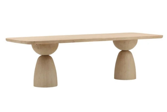 Dovetail 101" Solid Reclaimed Dining Table with double pedestal base