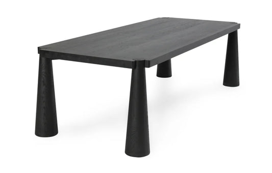 Brand New Claire Modern Classic Black Oak Wood Rectangular Dining Table