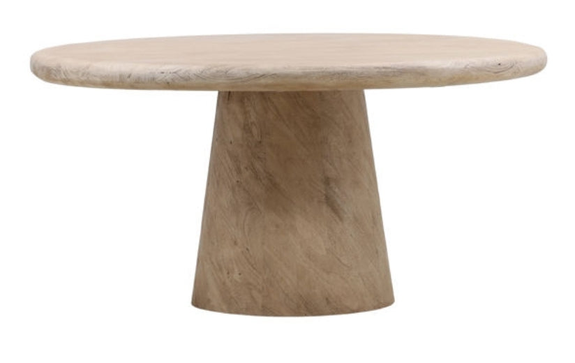 Suri 60" Solid Sandblasted Round Wood Dining Table