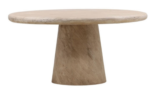 Suri 60" Solid Sandblasted Round Wood Dining Table