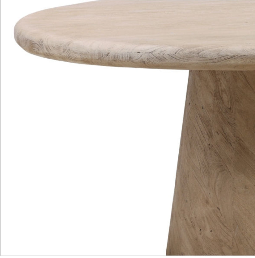Suri 60" Solid Sandblasted Round Wood Dining Table