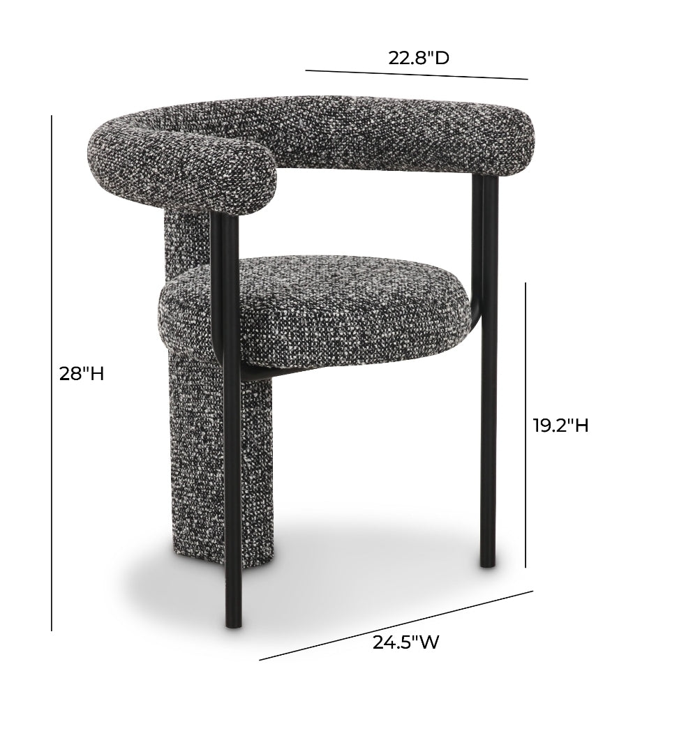 Mod Black Performance Boucle Dining Chair