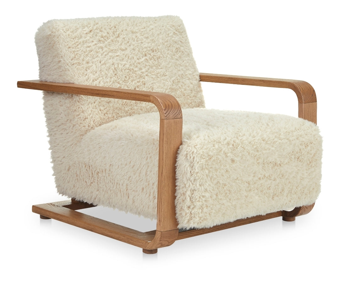 Eckheart Fur Solid Oak Lounge Chair