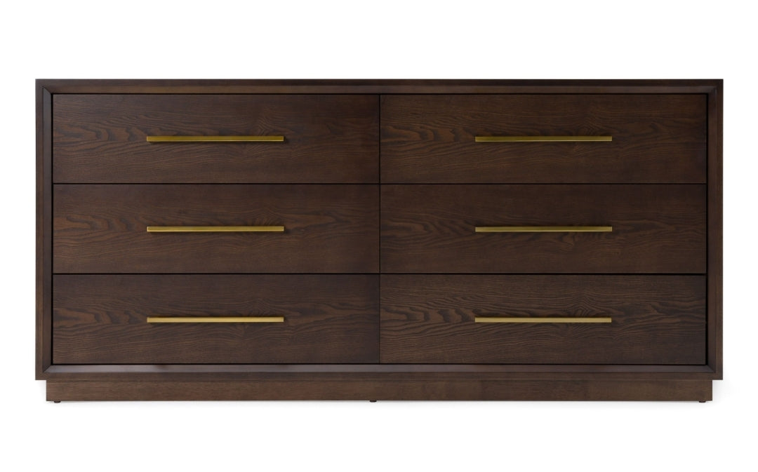 Manhattan Brown Oak and Gold Dresser