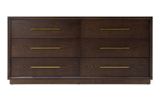 Manhattan Brown Oak and Gold Dresser