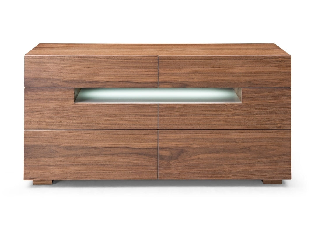 Modrest Ceres - Contemporary LED Walnut Dresser