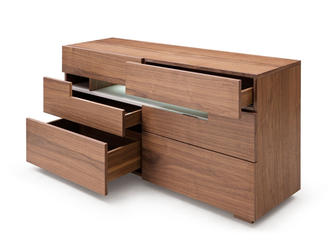Modrest Ceres - Contemporary LED Walnut Dresser