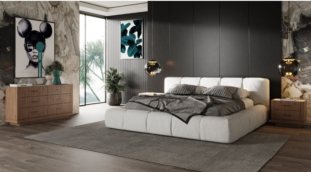 Marshall Luna Modern Queen Fabric Bed