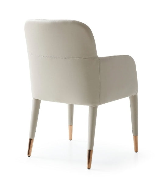 Modrest Cortina Modern Beige Eco-Leather Dining Arm Chair