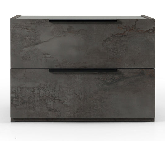 Domus Ferrara Modern Volcano Oxide Grey Nightstand