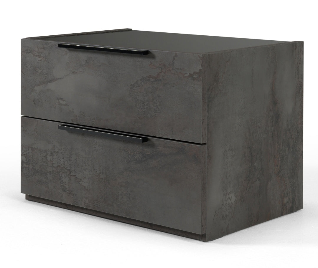 Domus Ferrara Modern Volcano Oxide Grey Nightstand