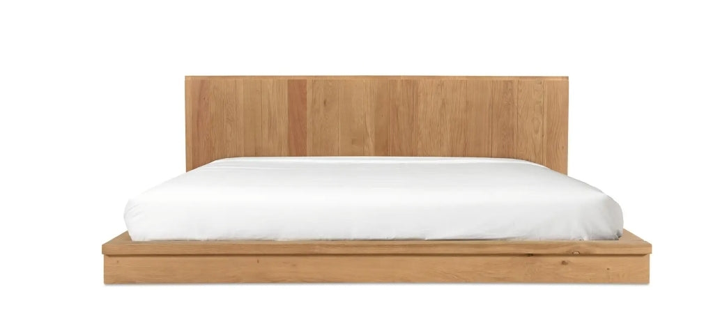 Solid Oak Plank King Platform Bed