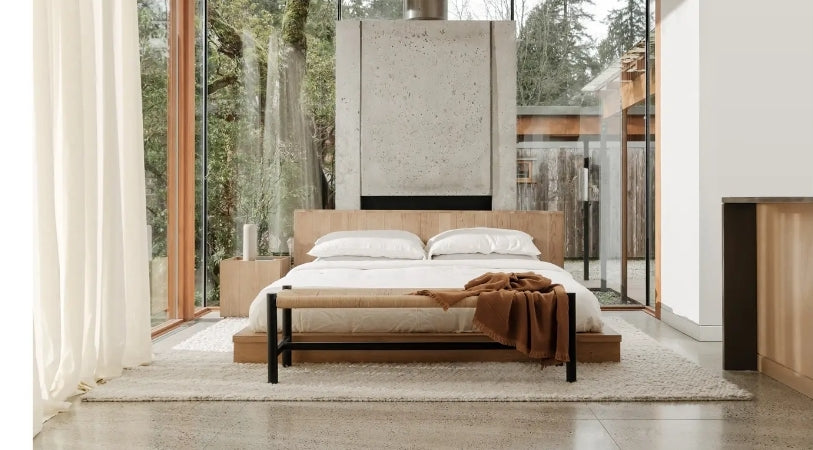 Solid Oak Plank King Platform Bed