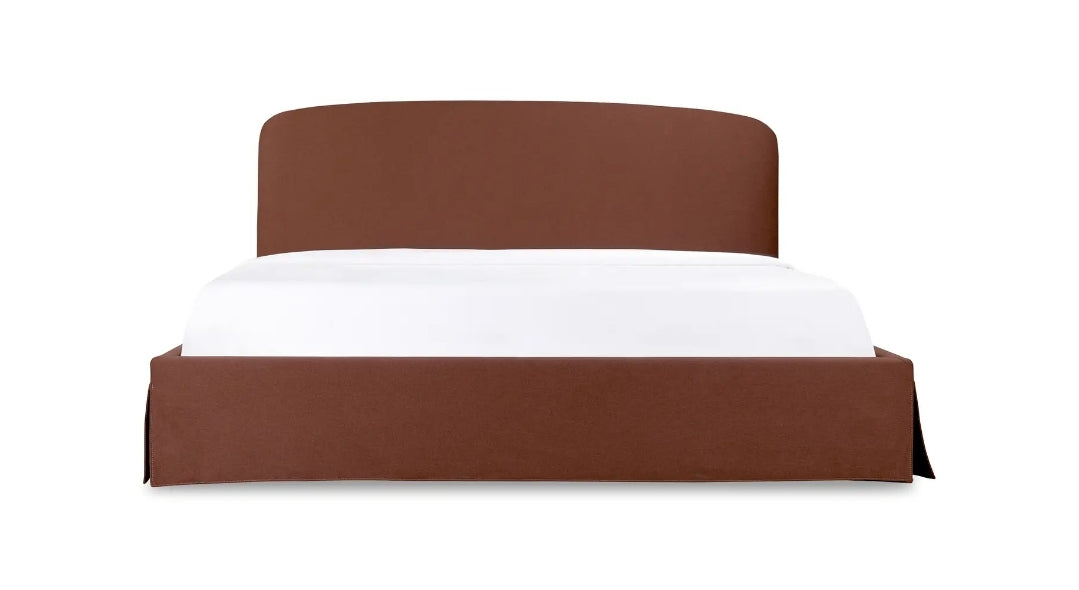 Prime King Slipcover Storage Bed upholstered in Rust