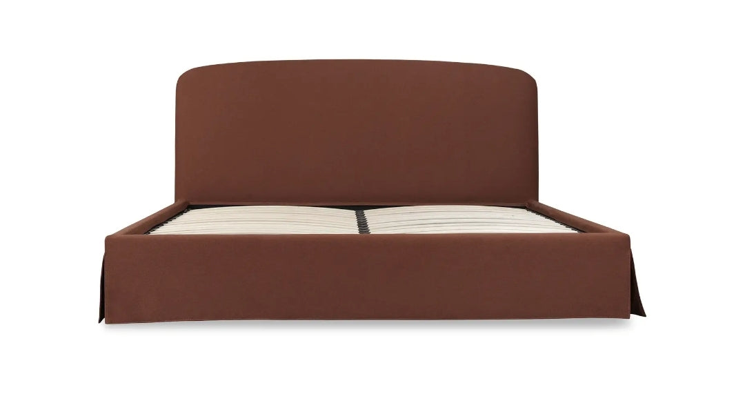 Prime King Slipcover Storage Bed upholstered in Rust