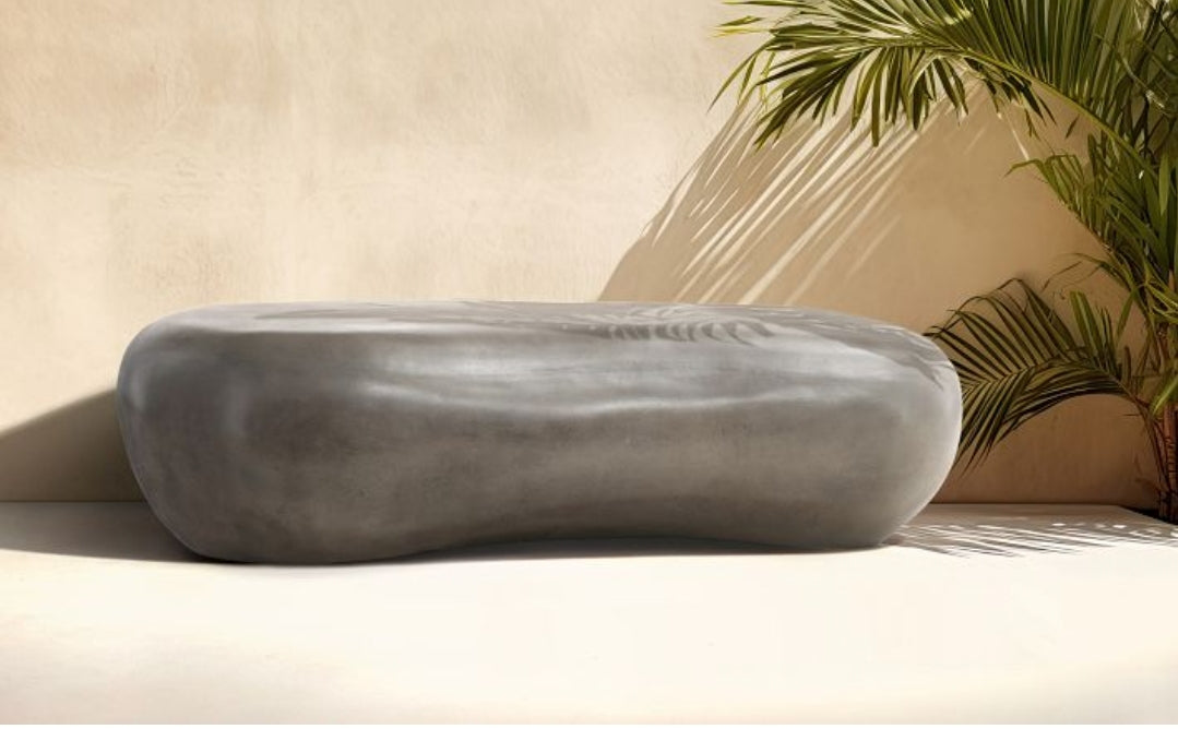 Brand New 61" West Elm Rieta Oval Concrete Coffee Table