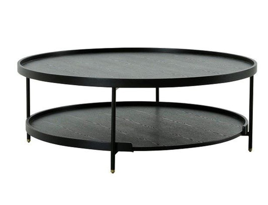 47" Black Iron Round Coffee Table